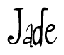 The image is of the word Jade stylized in a cursive script.