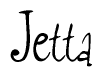 The image contains the word 'Jetta' written in a cursive, stylized font.