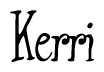 The image is a stylized text or script that reads 'Kerri' in a cursive or calligraphic font.