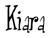 The image is a stylized text or script that reads 'Kiara' in a cursive or calligraphic font.