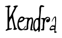 The image contains the word 'Kendra' written in a cursive, stylized font.