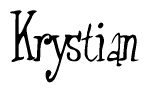 The image contains the word 'Krystian' written in a cursive, stylized font.