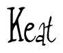 The image contains the word 'Keat' written in a cursive, stylized font.