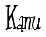 The image contains the word 'Kanu' written in a cursive, stylized font.