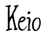 The image is a stylized text or script that reads 'Keio' in a cursive or calligraphic font.