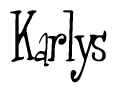 The image is of the word Karlys stylized in a cursive script.