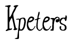 The image is a stylized text or script that reads 'Kpeters' in a cursive or calligraphic font.