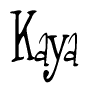 The image is of the word Kaya stylized in a cursive script.