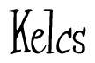 The image is a stylized text or script that reads 'Kelcs' in a cursive or calligraphic font.