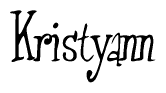 The image is of the word Kristyann stylized in a cursive script.