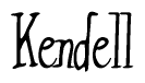 The image contains the word 'Kendell' written in a cursive, stylized font.