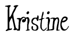 The image is of the word Kristine stylized in a cursive script.