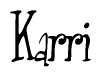 The image is a stylized text or script that reads 'Karri' in a cursive or calligraphic font.