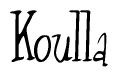 The image is of the word Koulla stylized in a cursive script.
