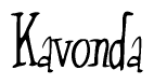 The image is a stylized text or script that reads 'Kavonda' in a cursive or calligraphic font.