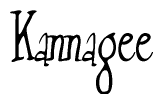 The image is a stylized text or script that reads 'Kannagee' in a cursive or calligraphic font.