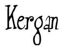 The image contains the word 'Kergan' written in a cursive, stylized font.