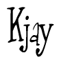The image is of the word Kjay stylized in a cursive script.