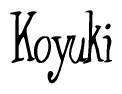 The image contains the word 'Koyuki' written in a cursive, stylized font.