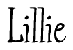 The image is a stylized text or script that reads 'Lillie' in a cursive or calligraphic font.
