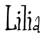 The image is a stylized text or script that reads 'Lilia' in a cursive or calligraphic font.