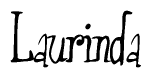 The image is a stylized text or script that reads 'Laurinda' in a cursive or calligraphic font.