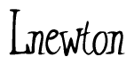 The image is of the word Lnewton stylized in a cursive script.