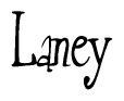 The image is a stylized text or script that reads 'Laney' in a cursive or calligraphic font.