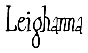 The image is of the word Leighanna stylized in a cursive script.