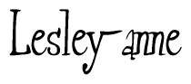 The image contains the word 'Lesley-anne' written in a cursive, stylized font.
