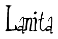 The image is of the word Lanita stylized in a cursive script.