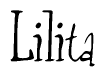 The image is a stylized text or script that reads 'Lilita' in a cursive or calligraphic font.