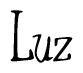 The image is of the word Luz stylized in a cursive script.