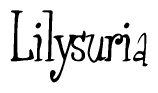 The image contains the word 'Lilysuria' written in a cursive, stylized font.
