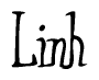 The image is a stylized text or script that reads 'Linh' in a cursive or calligraphic font.