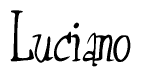 The image contains the word 'Luciano' written in a cursive, stylized font.