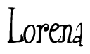 The image contains the word 'Lorena' written in a cursive, stylized font.