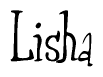 The image is a stylized text or script that reads 'Lisha' in a cursive or calligraphic font.