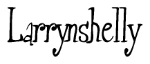 The image is of the word Larrynshelly stylized in a cursive script.