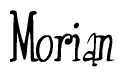 The image is a stylized text or script that reads 'Morian' in a cursive or calligraphic font.