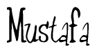 The image contains the word 'Mustafa' written in a cursive, stylized font.