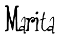 The image is a stylized text or script that reads 'Marita' in a cursive or calligraphic font.