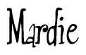 The image is a stylized text or script that reads 'Mardie' in a cursive or calligraphic font.