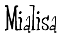 The image is of the word Mialisa stylized in a cursive script.