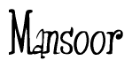 The image is of the word Mansoor stylized in a cursive script.