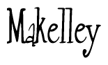 The image is a stylized text or script that reads 'Makelley' in a cursive or calligraphic font.