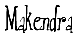 The image is of the word Makendra stylized in a cursive script.