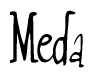 The image is of the word Meda stylized in a cursive script.