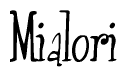 The image is a stylized text or script that reads 'Mialori' in a cursive or calligraphic font.