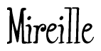 The image contains the word 'Mireille' written in a cursive, stylized font.